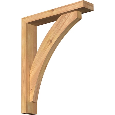 Ekena Millwork Thorton Block Smooth Bracket w/ Offset Brace, Western Red Cedar, 3 1/2"W x 18"D x 22"H BKT0402X18X22THR05SWR